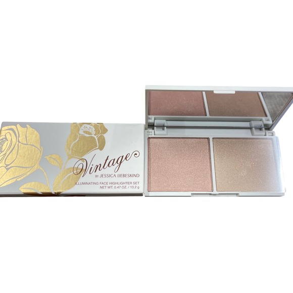 Vintage by Jessica Liebeskind Illuminating Face Highlighter Pearly Pink Gold Duo - Picture 1 of 3